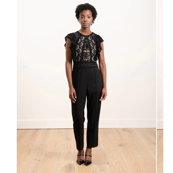 Sea New York Winnie lace black jumpsuit women’s size 4 - Picture 2 of 13